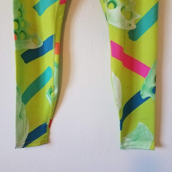 So iLL Women's Medium M Rock Climbing Holds Neon Green Polyester Leggings - Picture 2 of 10